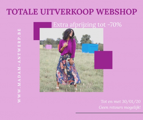 Totale uitverkoop webshop madam-antwerp.be