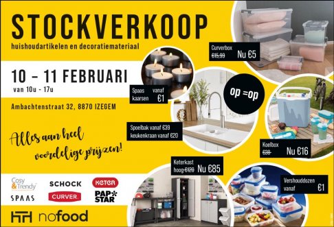 Stockverkoop huishoud- en deco artikelen