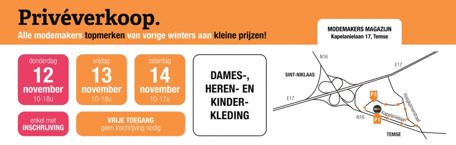 Privéverkoop modemakers - dames-, heren- en kinderkleding