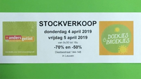 Stockverkoop bio kleding