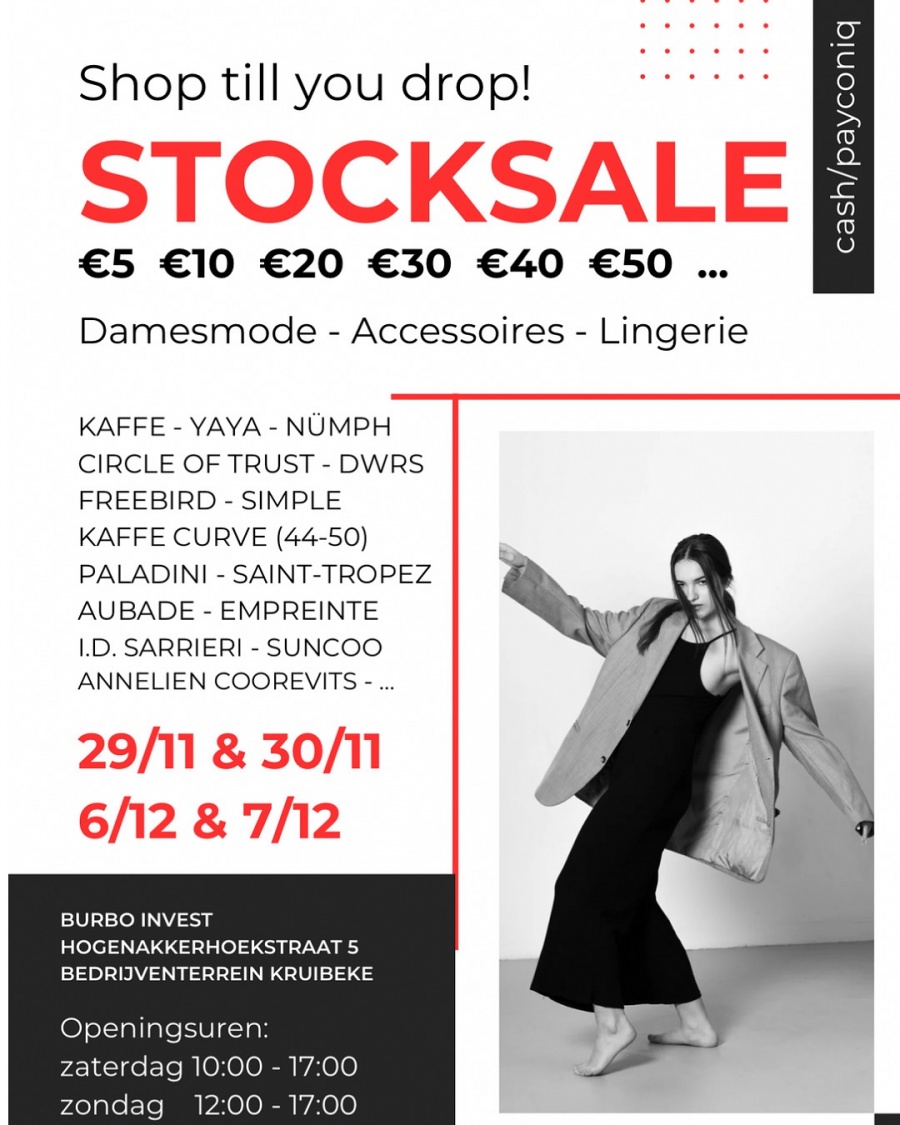 Stockverkoop damesmode, accessoires en lingerie