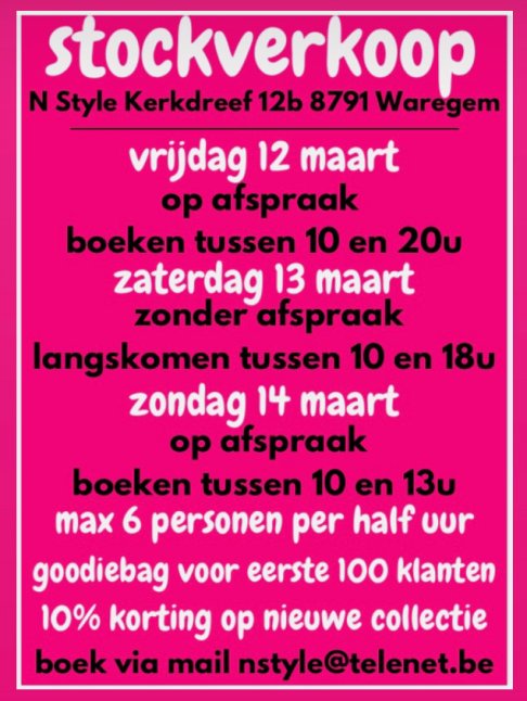 Stockverkoop N Style