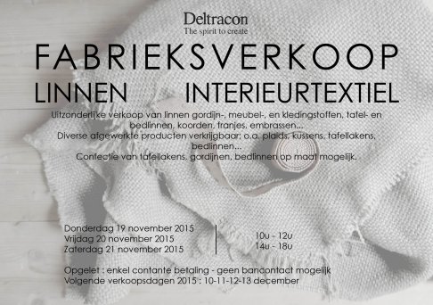 Fabrieksverkoop Linnen Interieurtextiel (November)