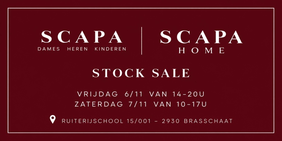 SCAPA Stock Sale &ndash; Dames, Heren, Kinderen and SCAPA HOME