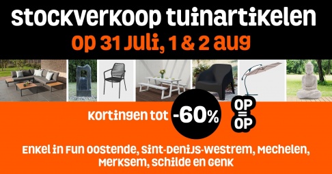 Stockverkoop Tuinartikelen Fun