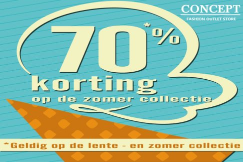 Zomerkoopjes alles aan 70% - Concept Fashion Outlet Eeklo