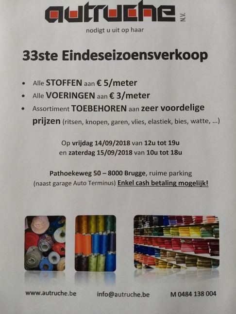 33ste EINDESEIZOENSVERKOOP STOFFEN EN TOEBEHOREN