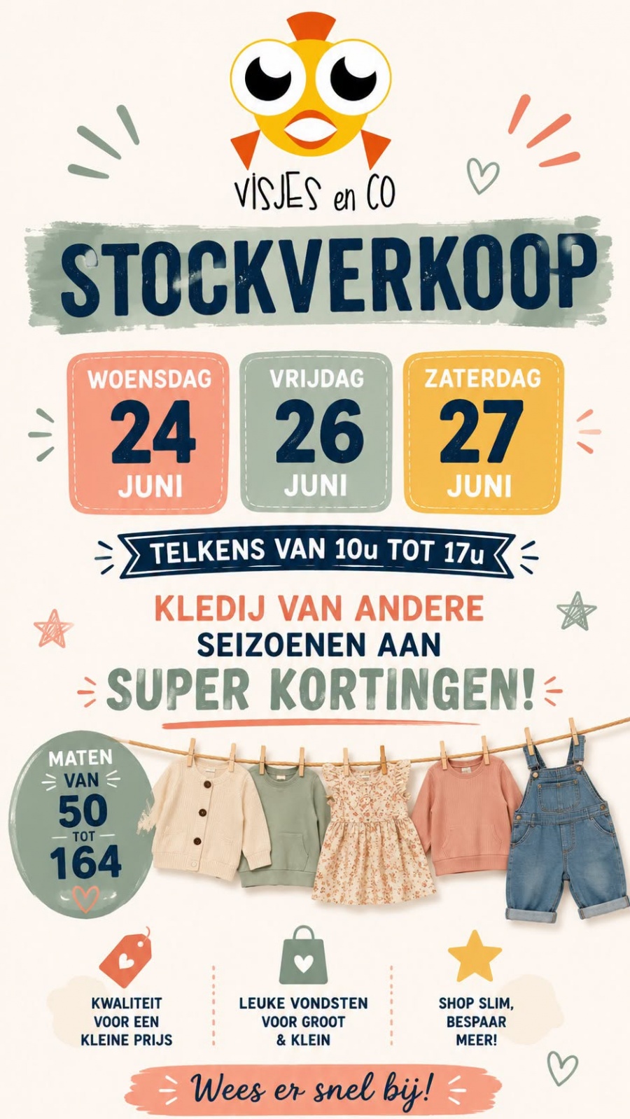 Visjes en Co baby- en kinderkledij stockverkoop