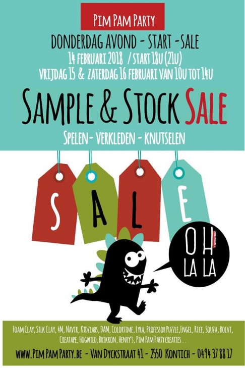 Stock en sample sale van verkleedspullen en knutselmateriaal