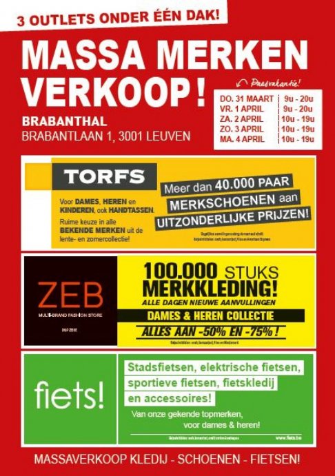 Massa Merken Verkoop (Torfs, Zeb & fiets!)