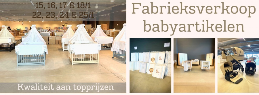 Grote fabrieksverkoop van babyartikelen