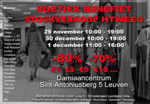 Stockverkoop HtweeO bij Boetiek Benefiet