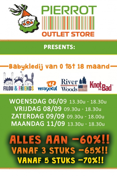 Tot -70% op babykledij van Mayoral, Filou, River Woods & Knot So Bad!!