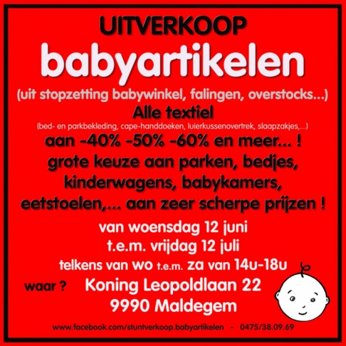 Grote leegverkoop babyartikelen