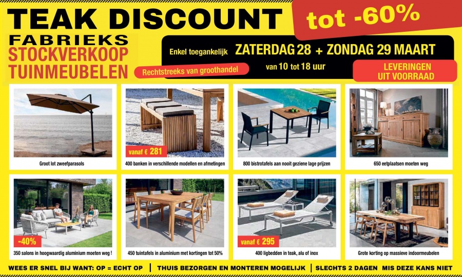 Tuinmeubel stockverkoop in Hoeilaart (Overijse) 