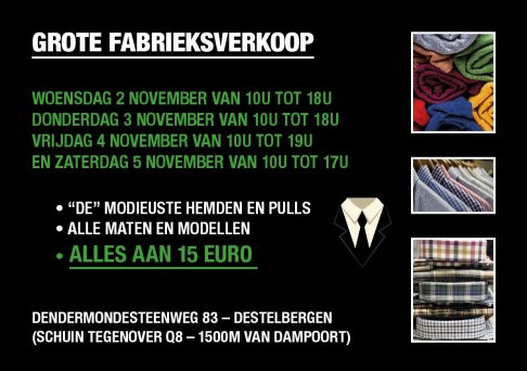 Grote Fabrieksverkoop - 2 tem 5 November - Destelbergen - 1