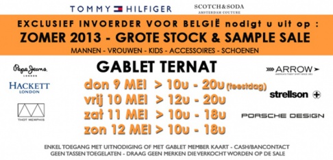 Zomer 2013 - Grote stock & sample sale