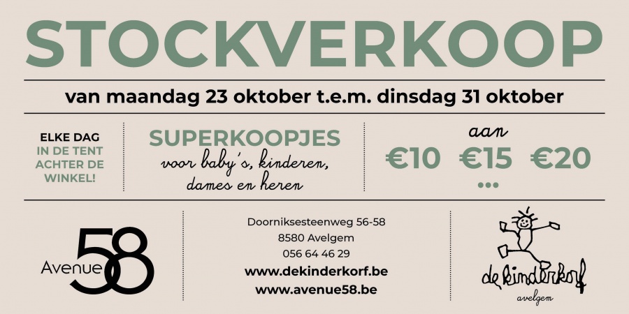 Avenue 58 / de kinderkorf stockverkoop