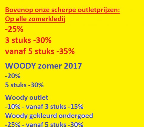 SOLDEN tot -35% bovenop onze scherpe outletprijzen!!