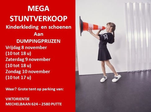 Mega stuntverkoop  - Tent op parking Viktorientje