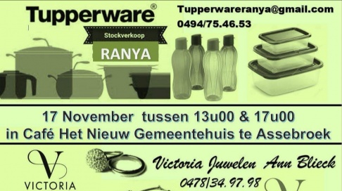 Stockverkoop Tupperware + Victoriajuwelen