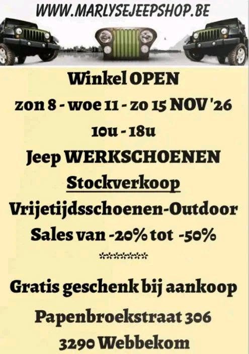 Marlyse Jeep Shop stockverkoop