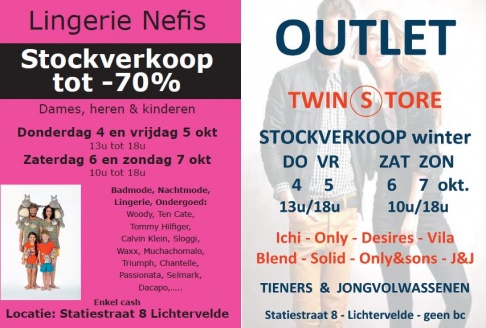 Stockverkoop Lingerie, badmode , nachtkledij, bovenkledij dames, heren & kinderen