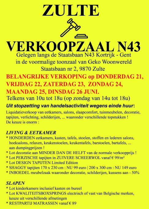 verkoopzaal N43 - liquidatieverkoop