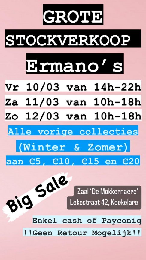 Ermano's Stockverkoop Winter/Zomer Vorige Seizoenen