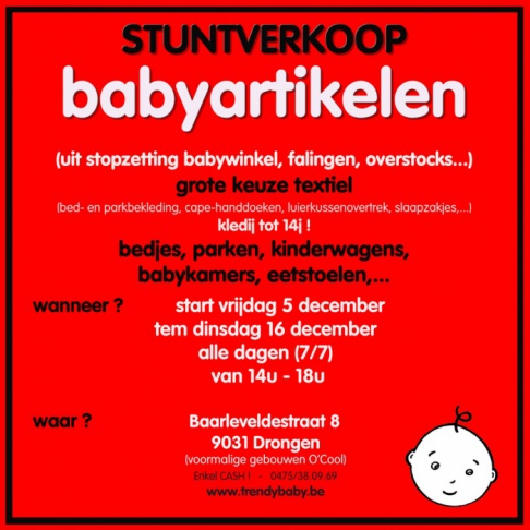 Stuntverkoop babyartikelen