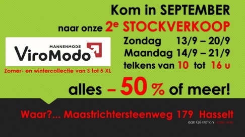 ViroModo Mannenmode stockverkoop