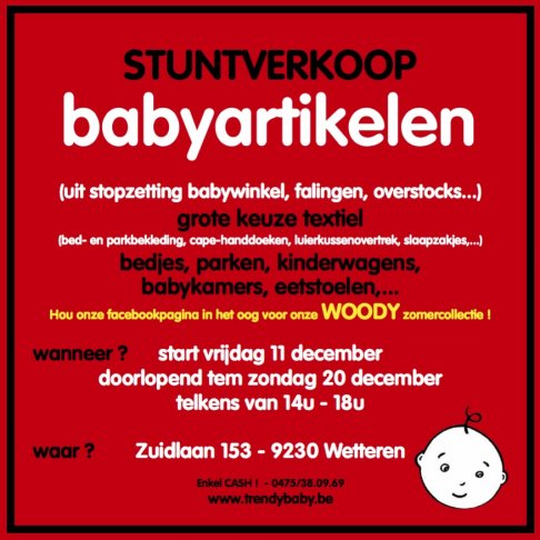 Stuntverkoop Babyartikelen