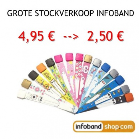 GROTE STOCKVERKOOP INFOBANDJES (SOS-bandjes)