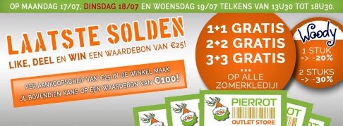 1+1 gratis, 2+2 gratis, 3+3 gratis, ... bij Pierrot Outletstore!!!!