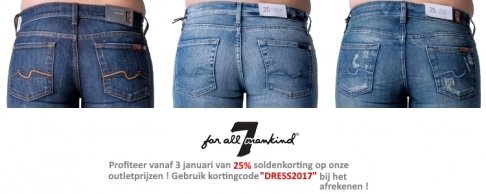 7 For all Mankind Solden 25% korting op alle outlet