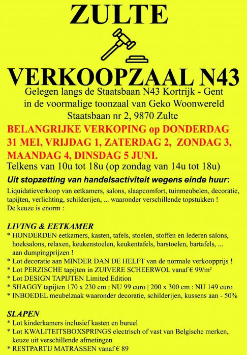 verkoopzaal N43 - liquidatieverkoop