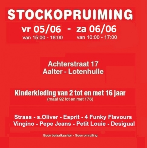 Stockopruiming kinderkleding (enkel merkkledij)