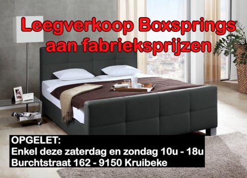 BOXSPRINGLEEGVERKOOP op afspraak