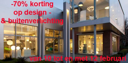 TOTALE UITVERKOOP van design- en buitenverlichting NU -70% op alle toonzaalmodellen