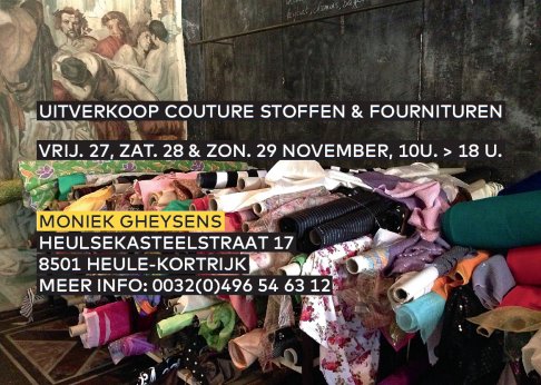 Uitverkoop van couture stoffen / fournituren en feestkledij / couture stukken