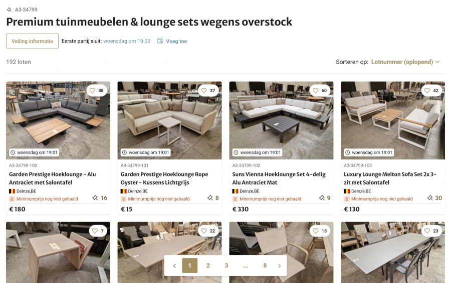 Unieke online veilingverkoop van PREMIUM TUINMEUBELEN vanaf 1 euro via Vavato.com - Alles mag weg! - 1