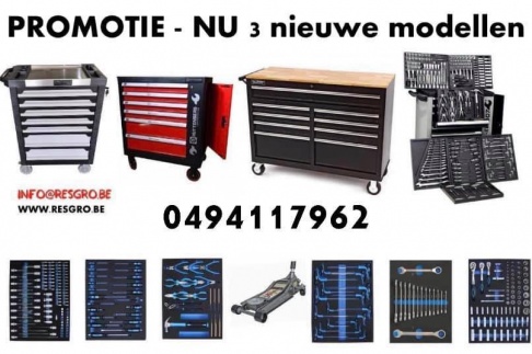 Stockverkoop van gereedschapswagens, generators en meer