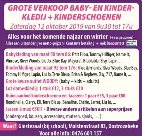 Grote verkoop baby- en kinderkledij + schoenen