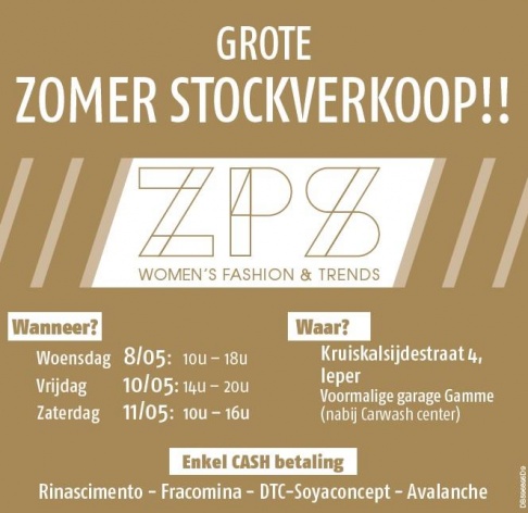 Zomer stockverkoop ZPS Ieper (damekleding)