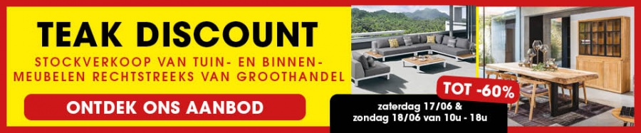 TUINMEUBELEN AAN -30% tot -70% rechtstreeks van Groothandel (Mechelen) enkel toegankelijk op 17 en 18 juni.