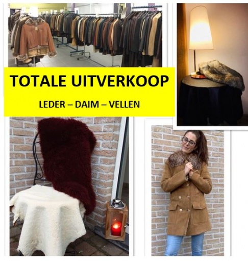 Totale uitverkoop van Lederkleding (groothandel), schaapvachten en lederen vellen wegens pensioen