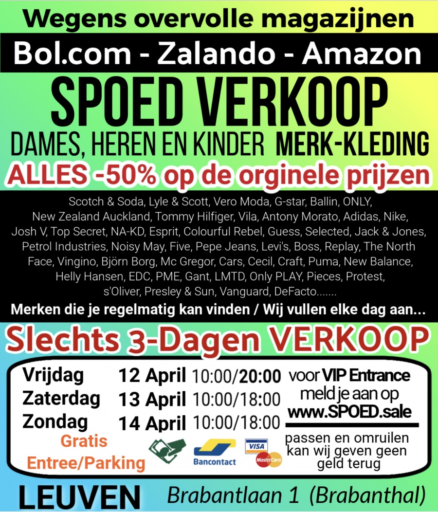 SPOED VERKOOP in LEUVEN Merk-Kleding van Bol.com - Amazon - Zalando 