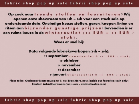 Stoffenverkoop & Outlet (Winter & Zomer)