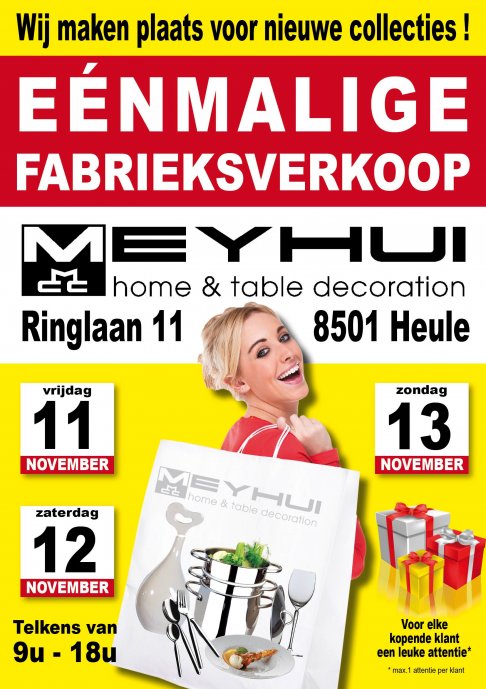 EENMALIGE FABRIEKSVERKOOP