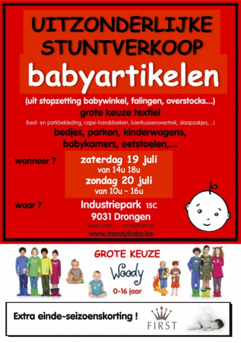 Uitzonderlijke stuntverkoop babyartikelen...